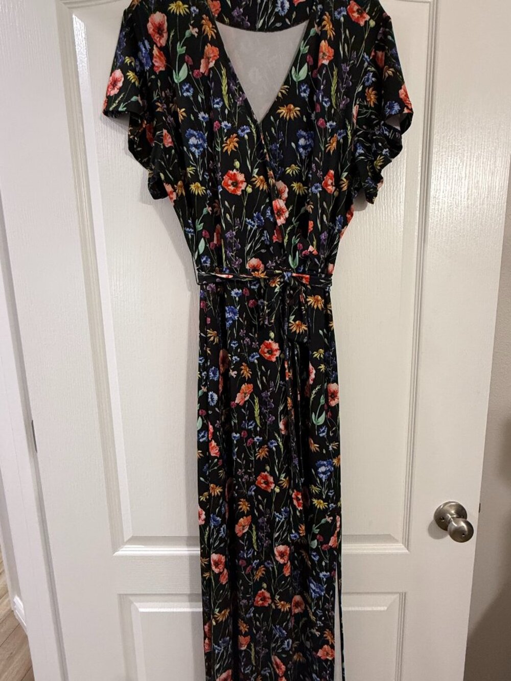 Like New Womens Brrooke Shields Timeless Faux Wrap Maxi Dress Floral